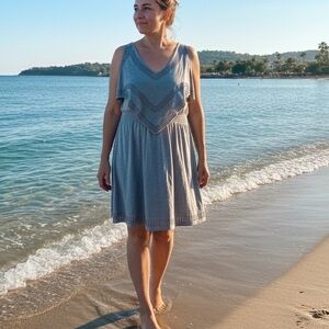 NWT Blue Velvet STUDDED TOP TUNIC GREY SZ L NEW